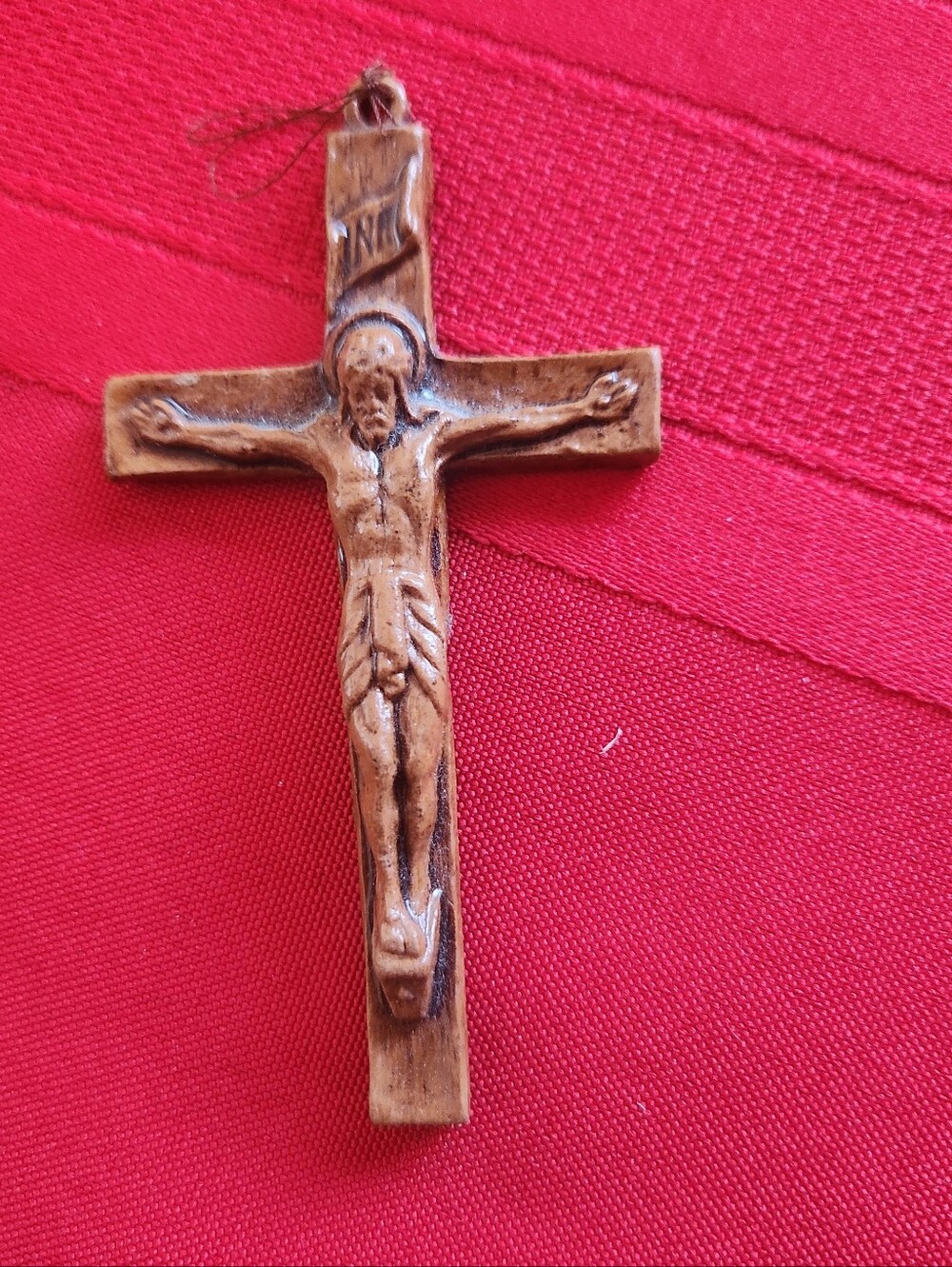 Wooden Crucifix Pendant - Brown